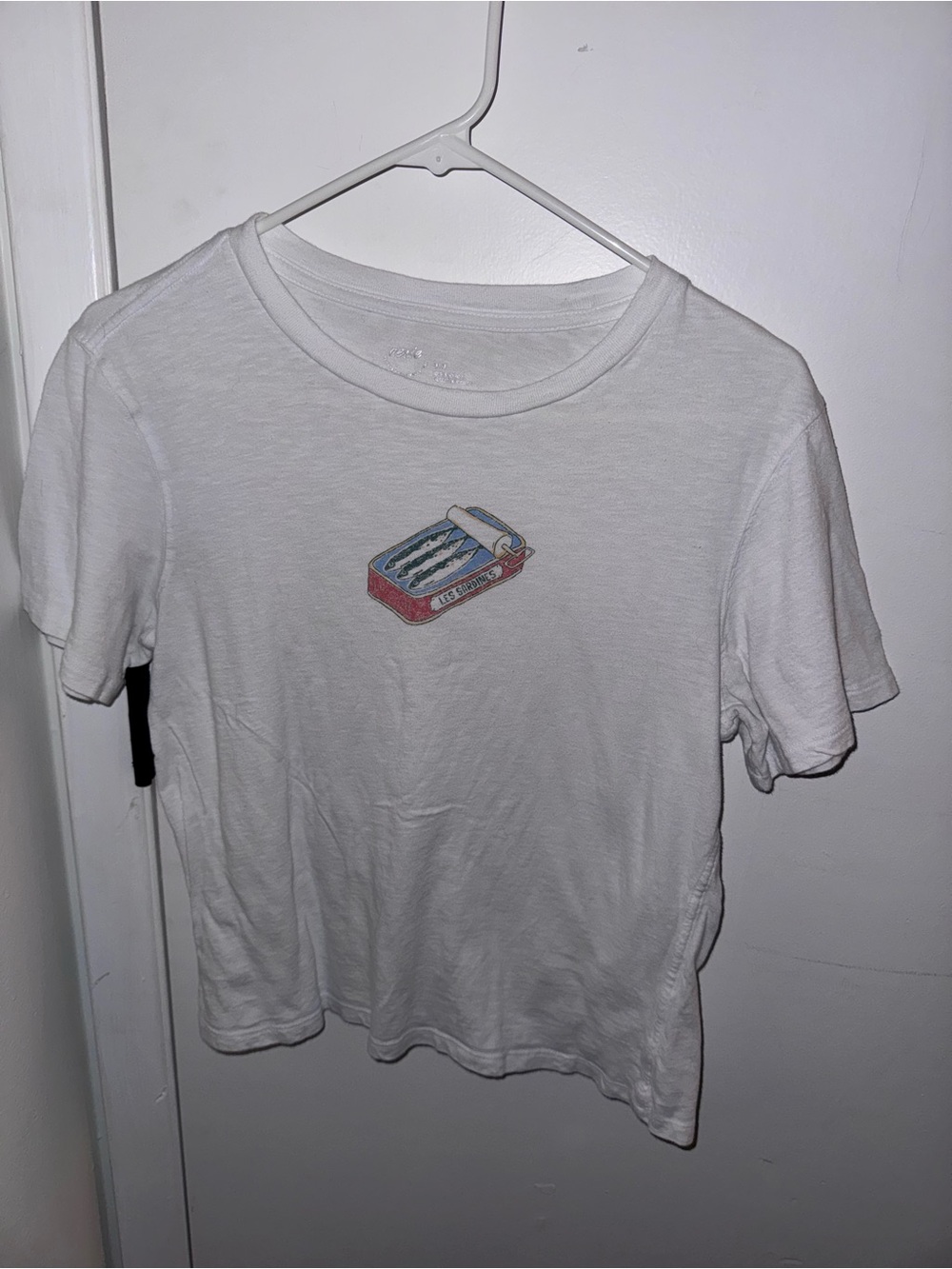 Aerie White Graphic Tee Les Sardines Tin Graphic T-Shirt